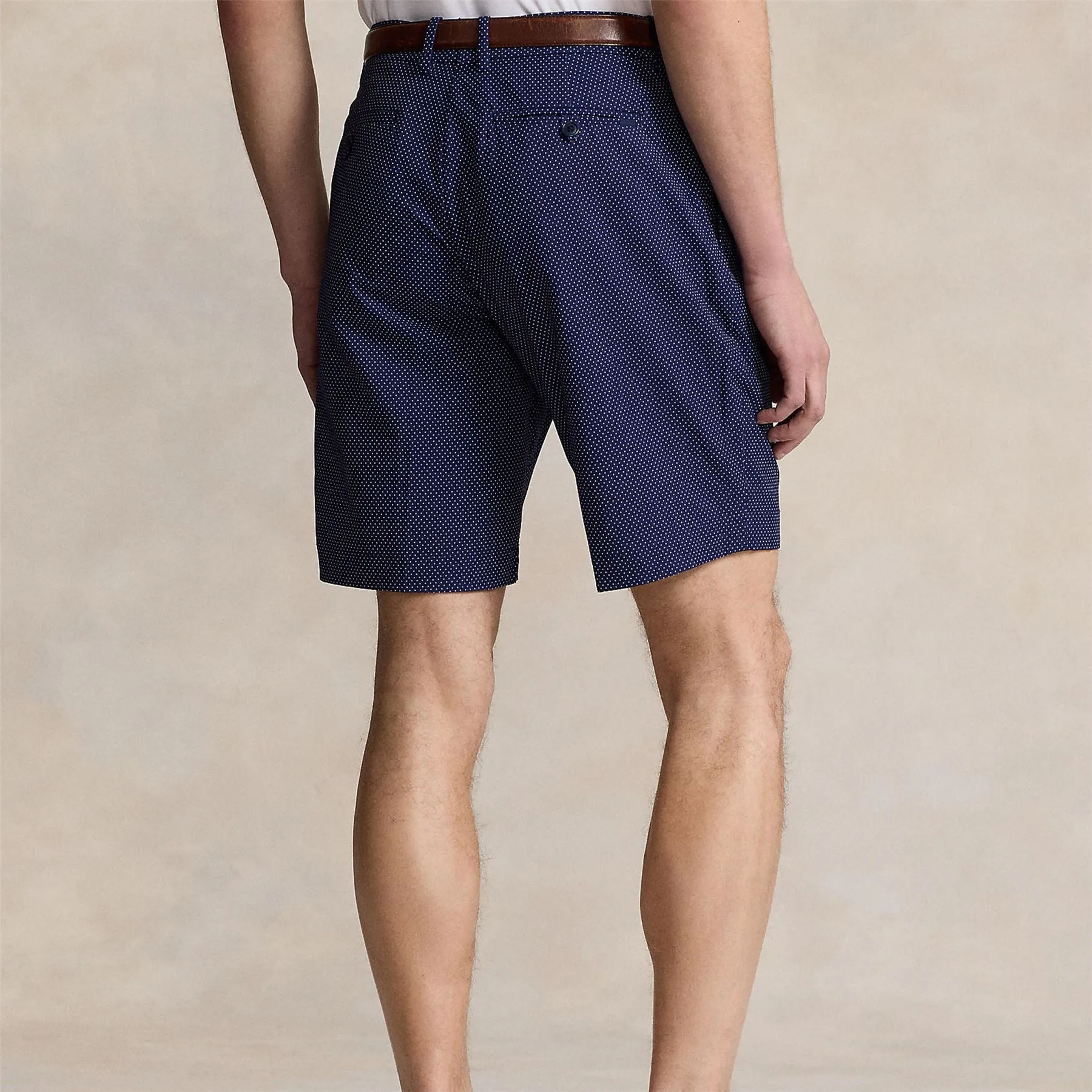 9-Inch Tailored Fit Stretch Shorts Refined Navy Pin Dot - SS24