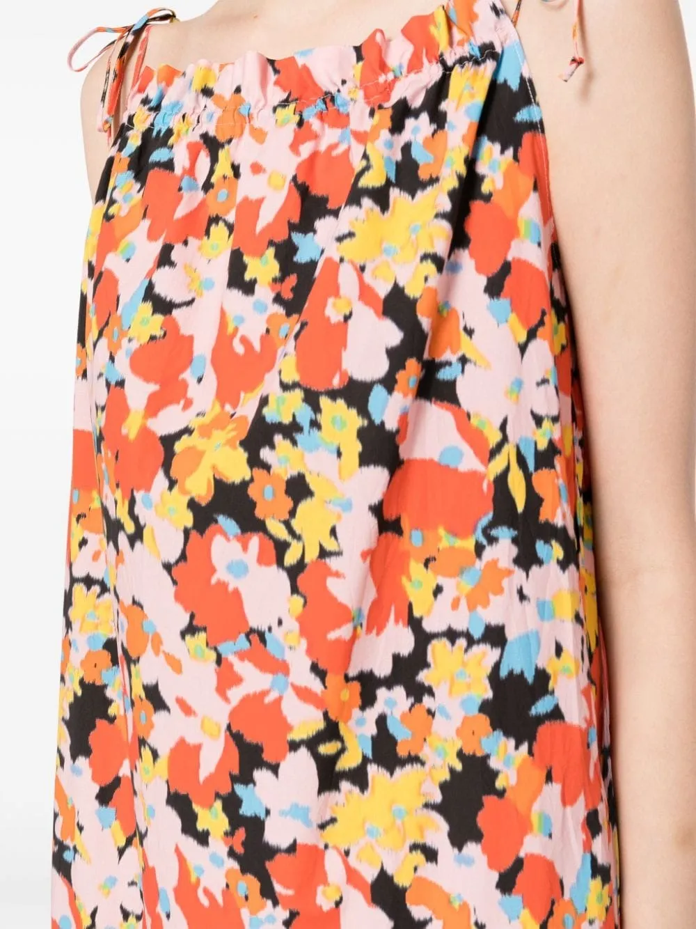 ABSTRACT PRINT TIERED DRESS