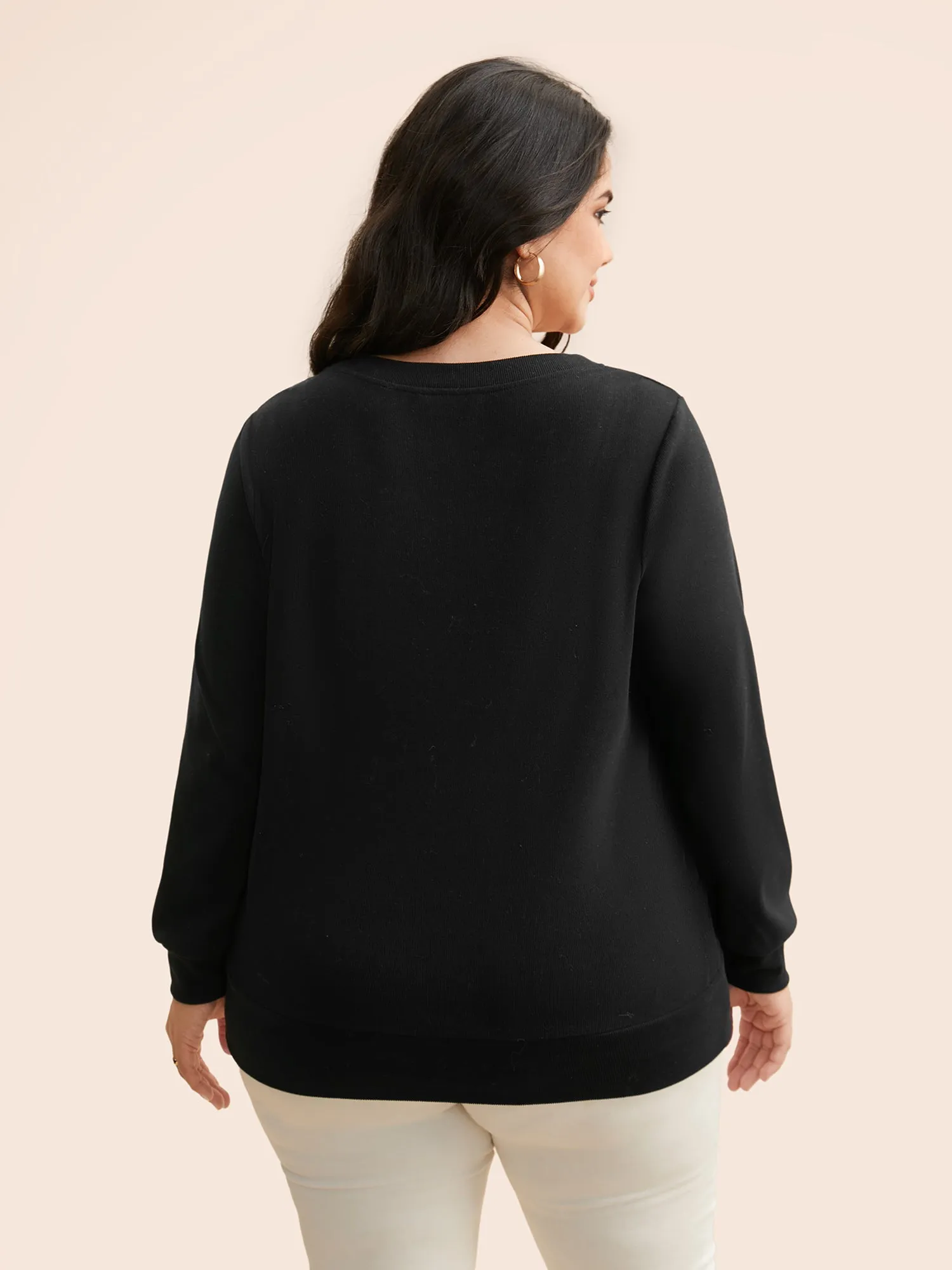 Airy Cozy Wrap Style Sweatshirt