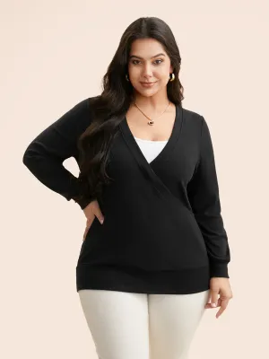 Airy Cozy Wrap Style Sweatshirt