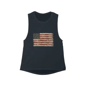 American Women's Flowy Scoop Muscle Tank