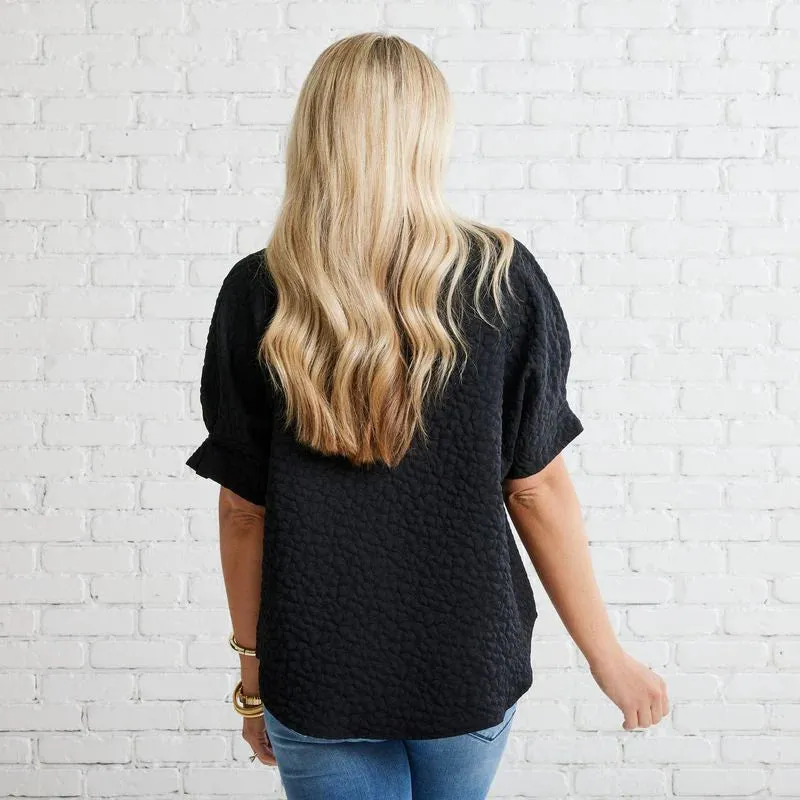 Annie Quilted Top- Black