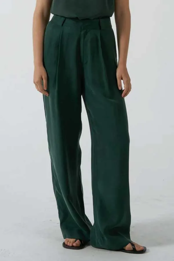 Artisan Cupro Pant | Deep Emerald