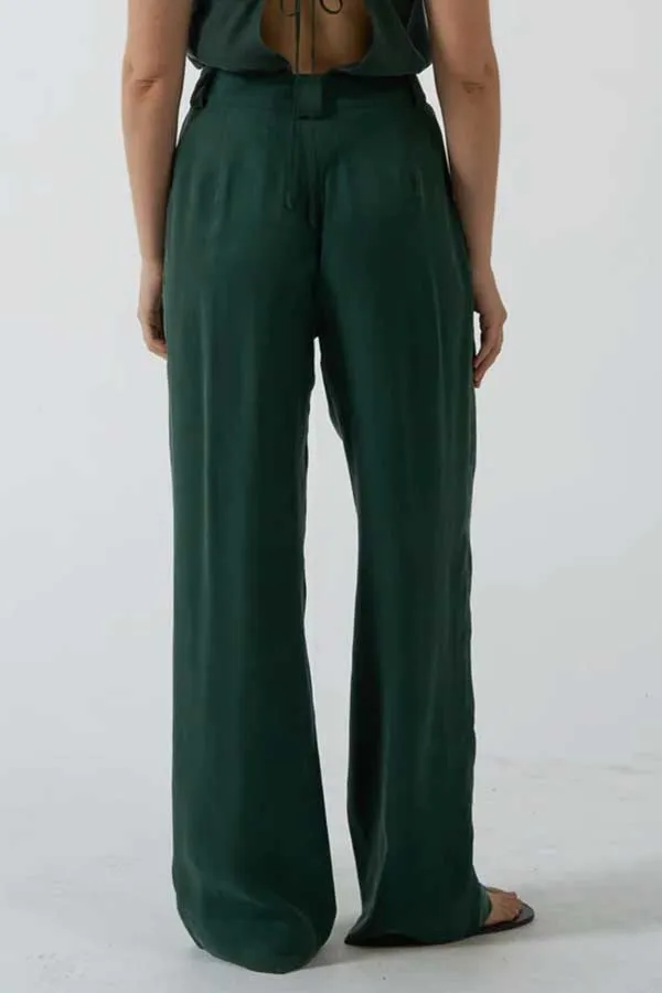 Artisan Cupro Pant | Deep Emerald