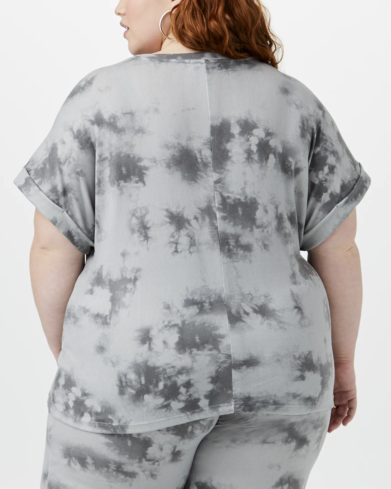 Aurelia Short-Sleeve Sweatshirt | Light Grey / Charcoal Grey