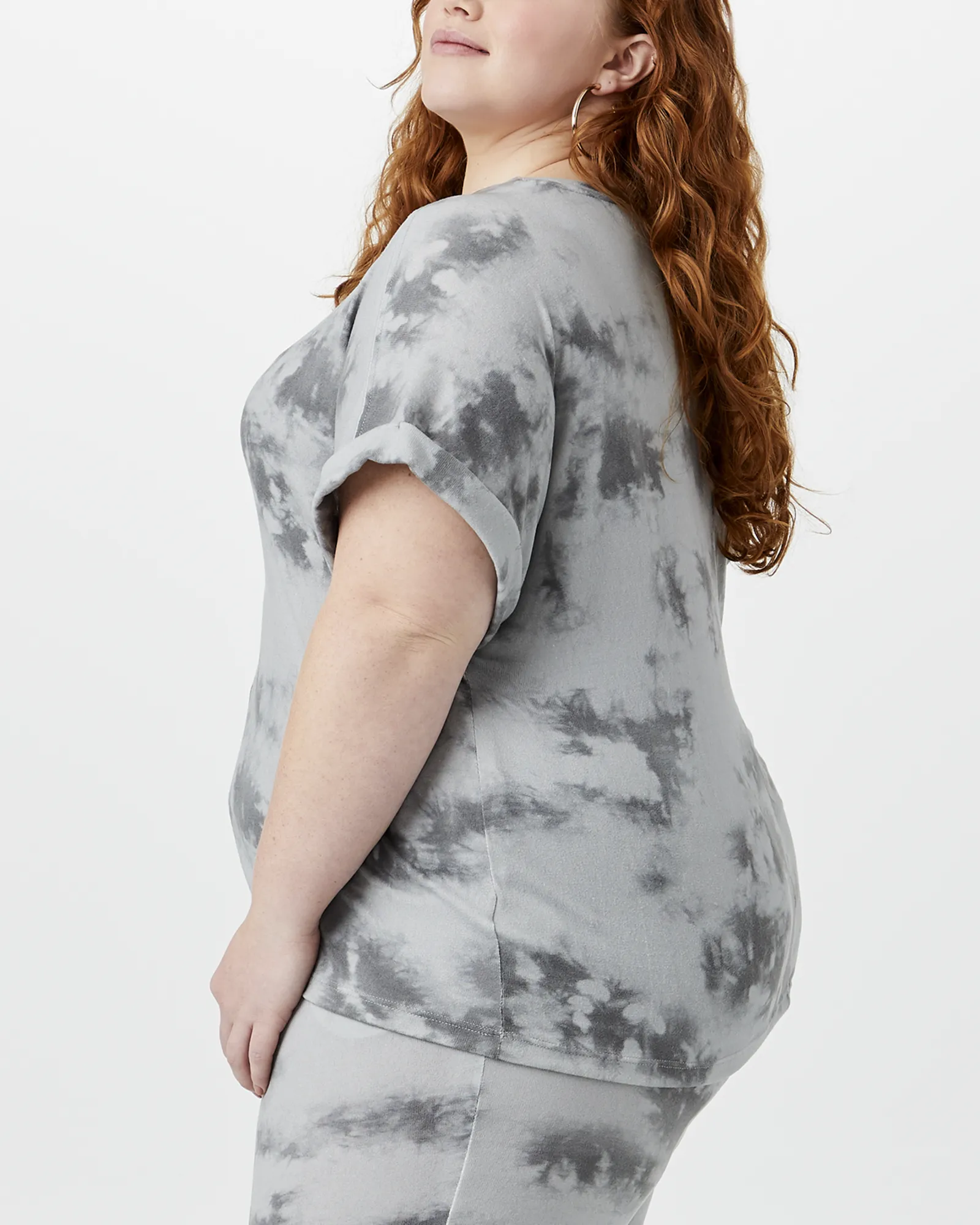 Aurelia Short-Sleeve Sweatshirt | Light Grey / Charcoal Grey