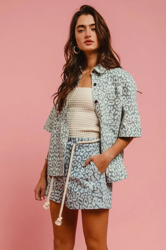 Belt Leopard Shorts
