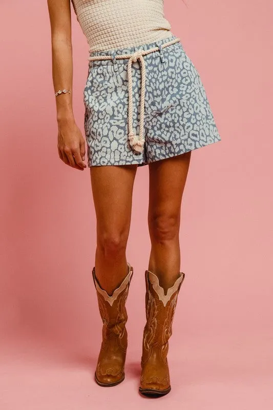 Belt Leopard Shorts