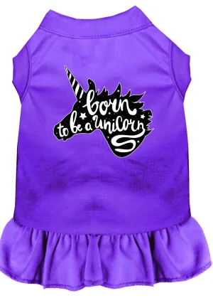 Born To Be A Unicorn Screen Print Dog Dress Purple Sm (10)