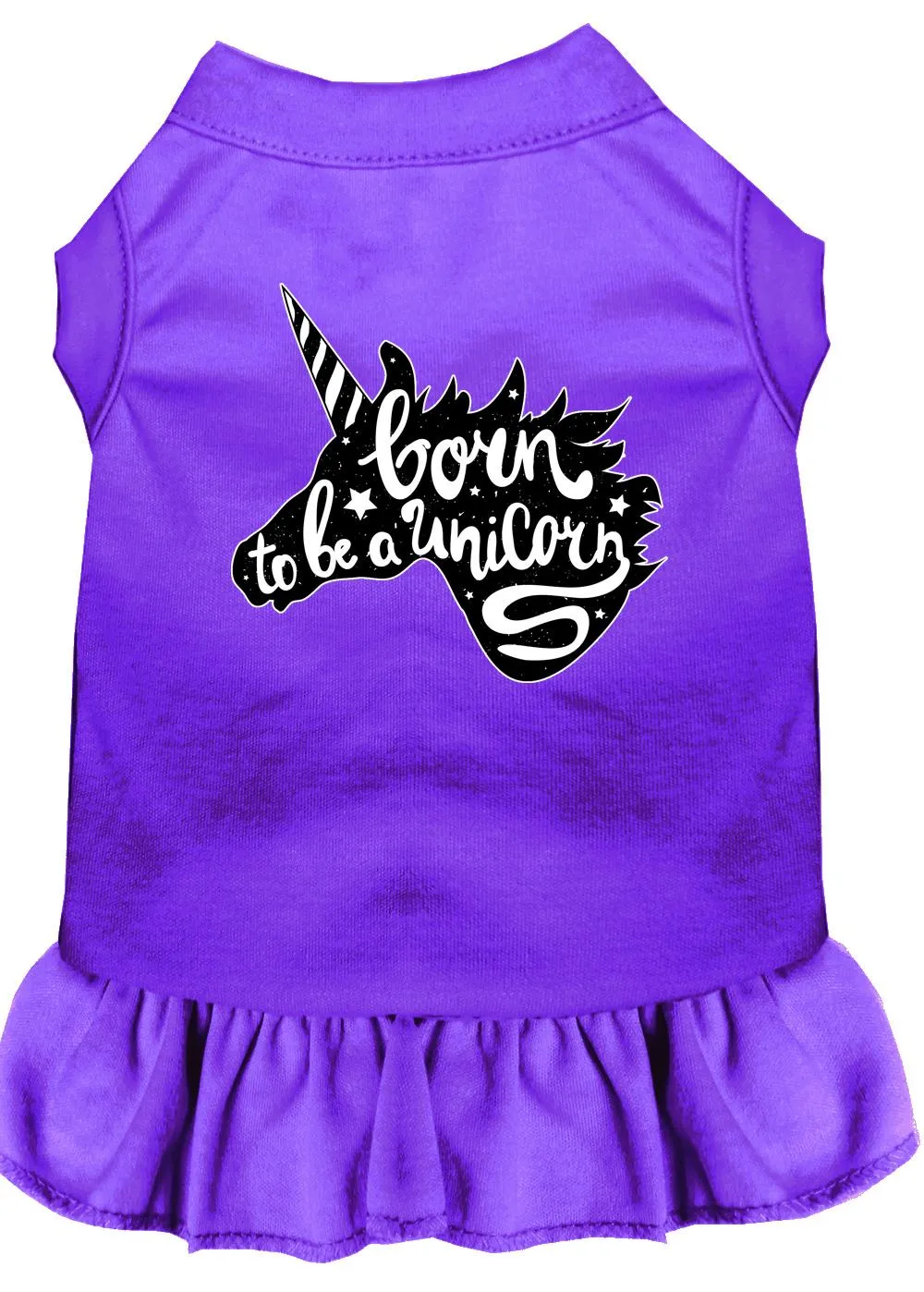 Born To Be A Unicorn Screen Print Dog Dress Purple Sm (10)