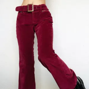 Burgundy Corduroy Flares