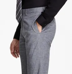 Calvin Klein Men's Slim Fit Glen Plaid Dress Suit Pants Black White 38 x 30