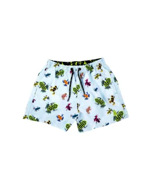 Cannes Print Trunks - Light Blue