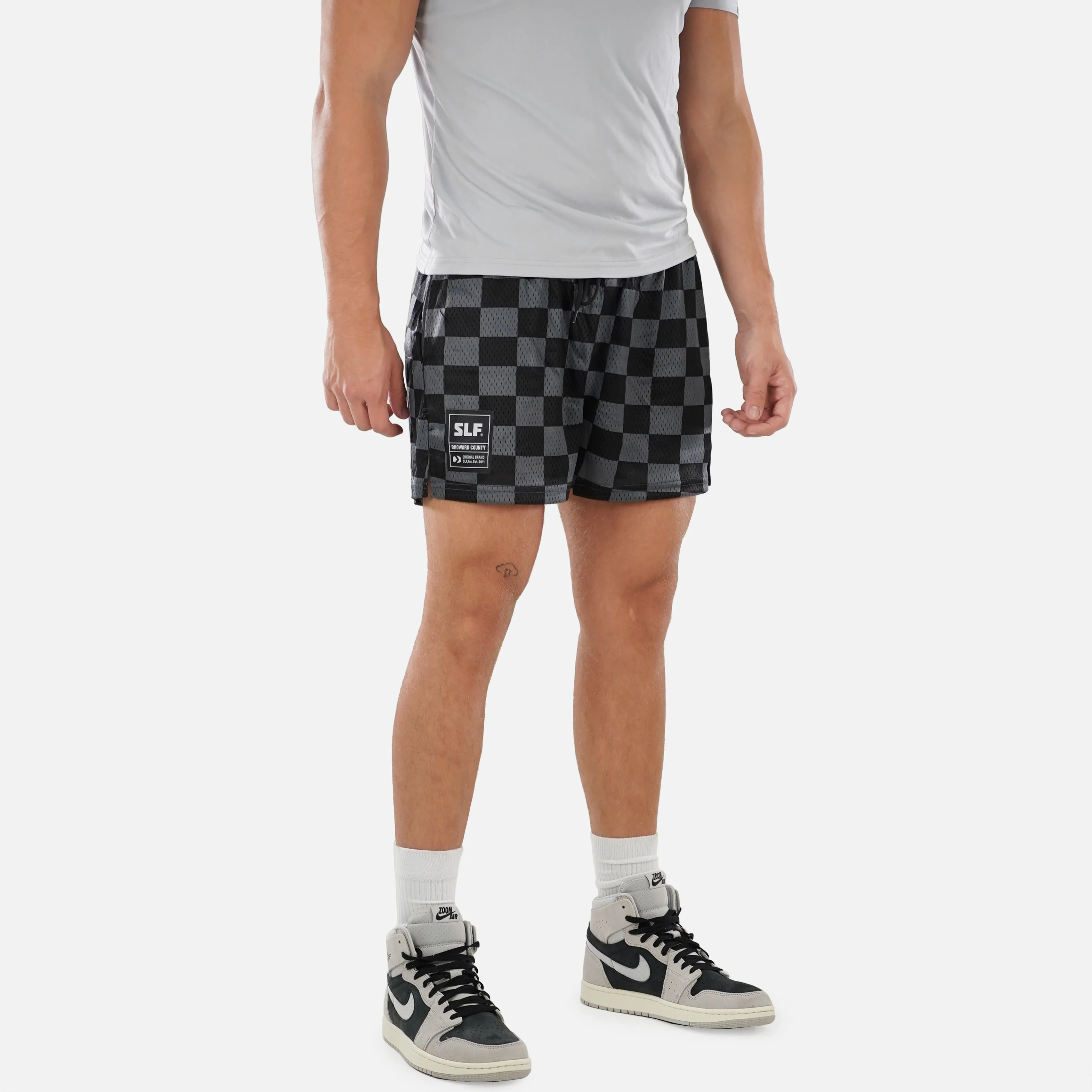 Checkered Gray Black Shorts - 5"