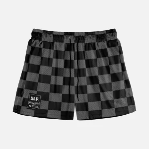 Checkered Gray Black Shorts - 5"