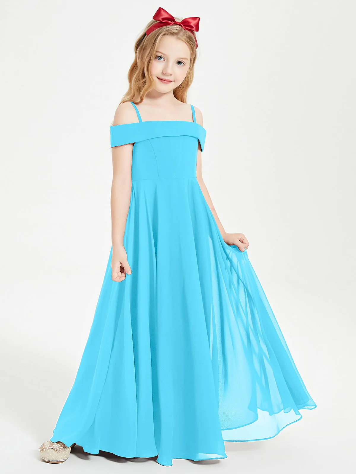 Chic Junior Bridesmaid Dresses Off the Shoulder Pool