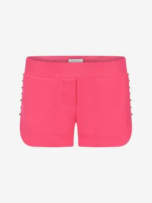 Chloé Girls Jersey Shorts With Beaded Trims