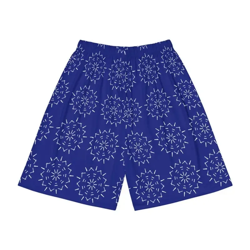 Cool Blue White Pattern Men's Sports Shorts