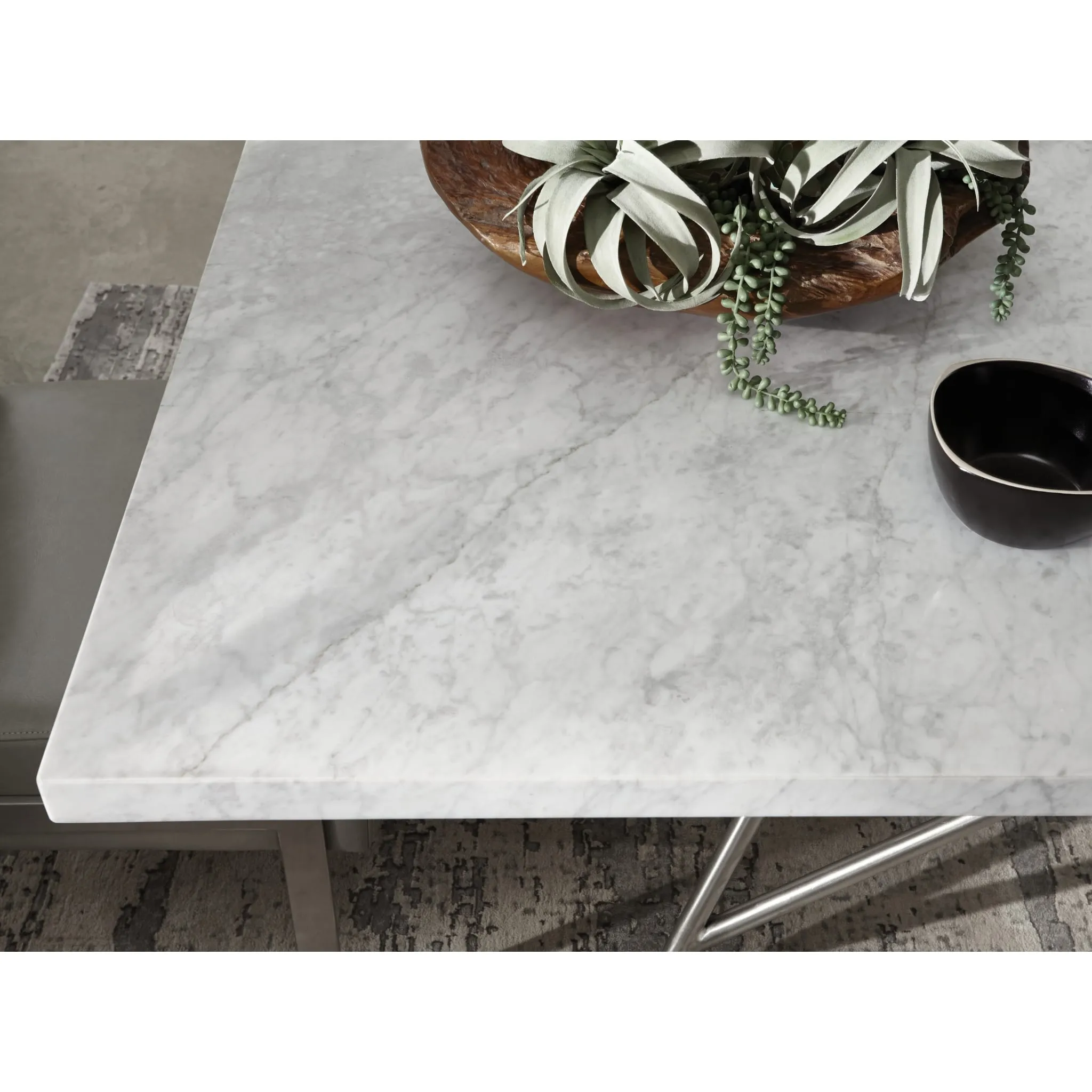 Coral Marble Rectangular Dining Table