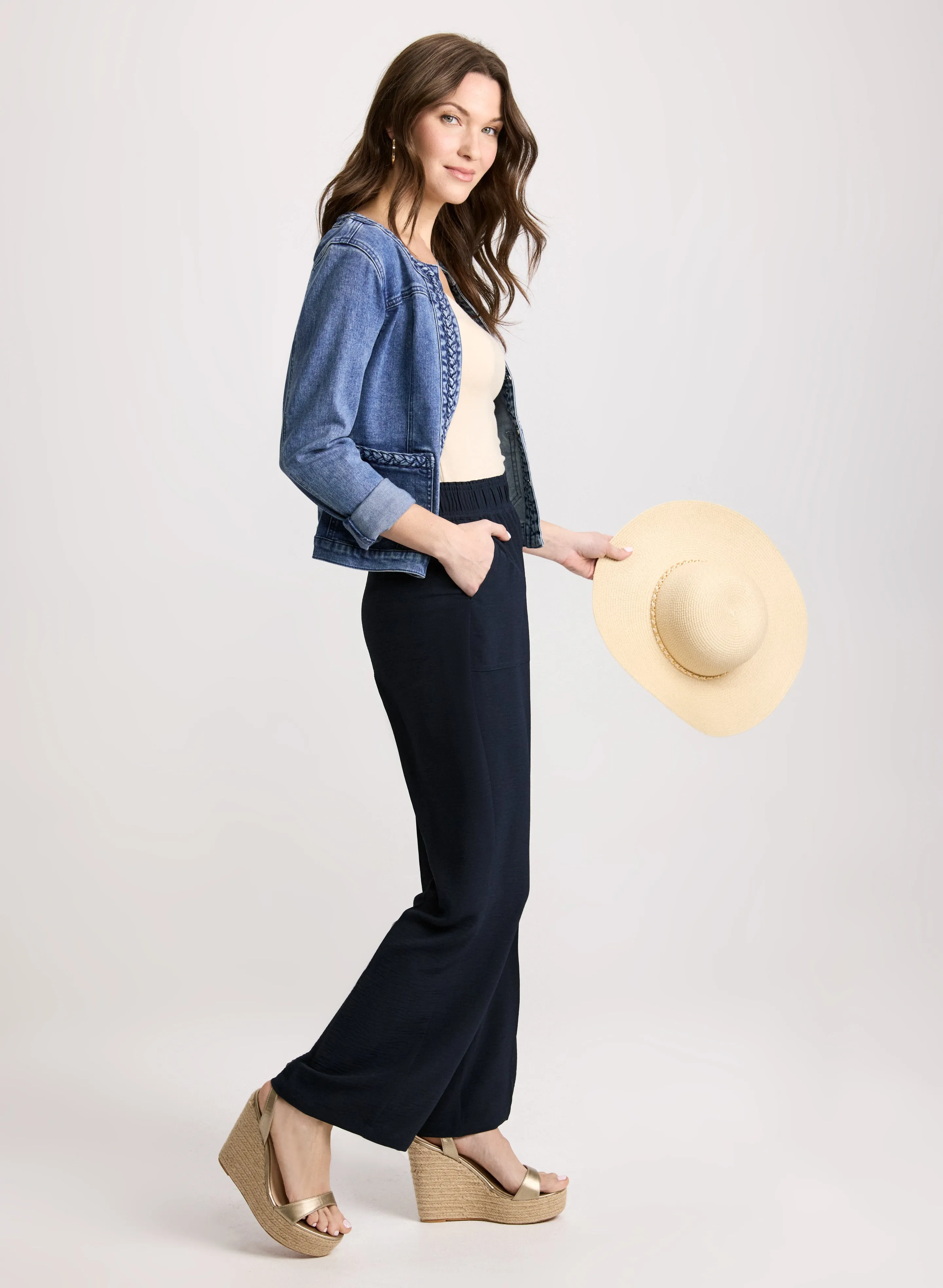 Crepe Pull-On Pants