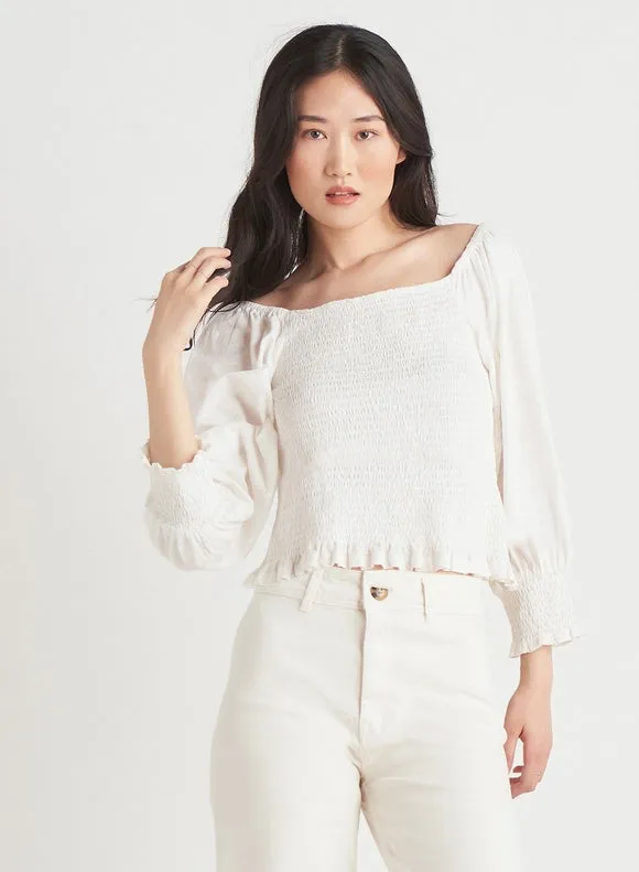 Dex Smocked Square Neck Blouse