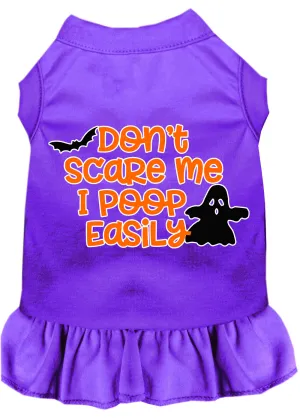 Don't Scare Me, Poops Easily Screen Print Dog Dress Purple Med Don't Scare Me, Poops Easily Screen Print Dog Dress Purple Med
