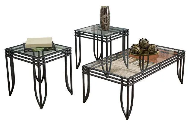 Exeter - Black/brown Occasional Table Set