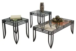 Exeter - Black/brown Occasional Table Set