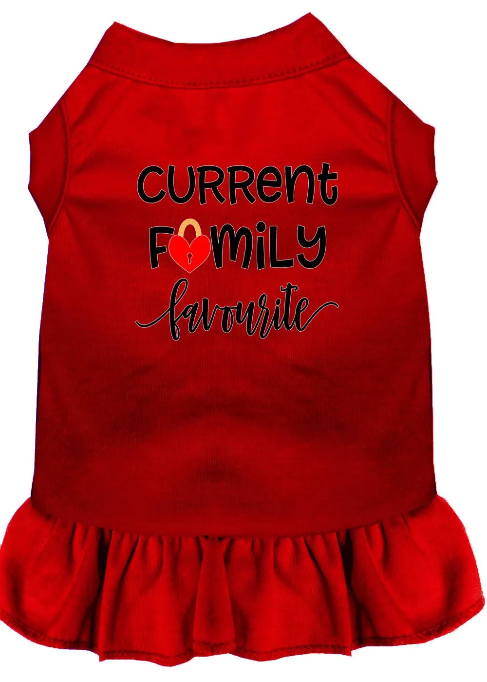 Family Favorite Screen Print Dog Dress Red Xxl