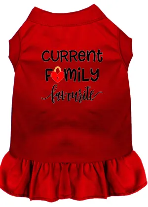 Family Favorite Screen Print Dog Dress Red Xxl