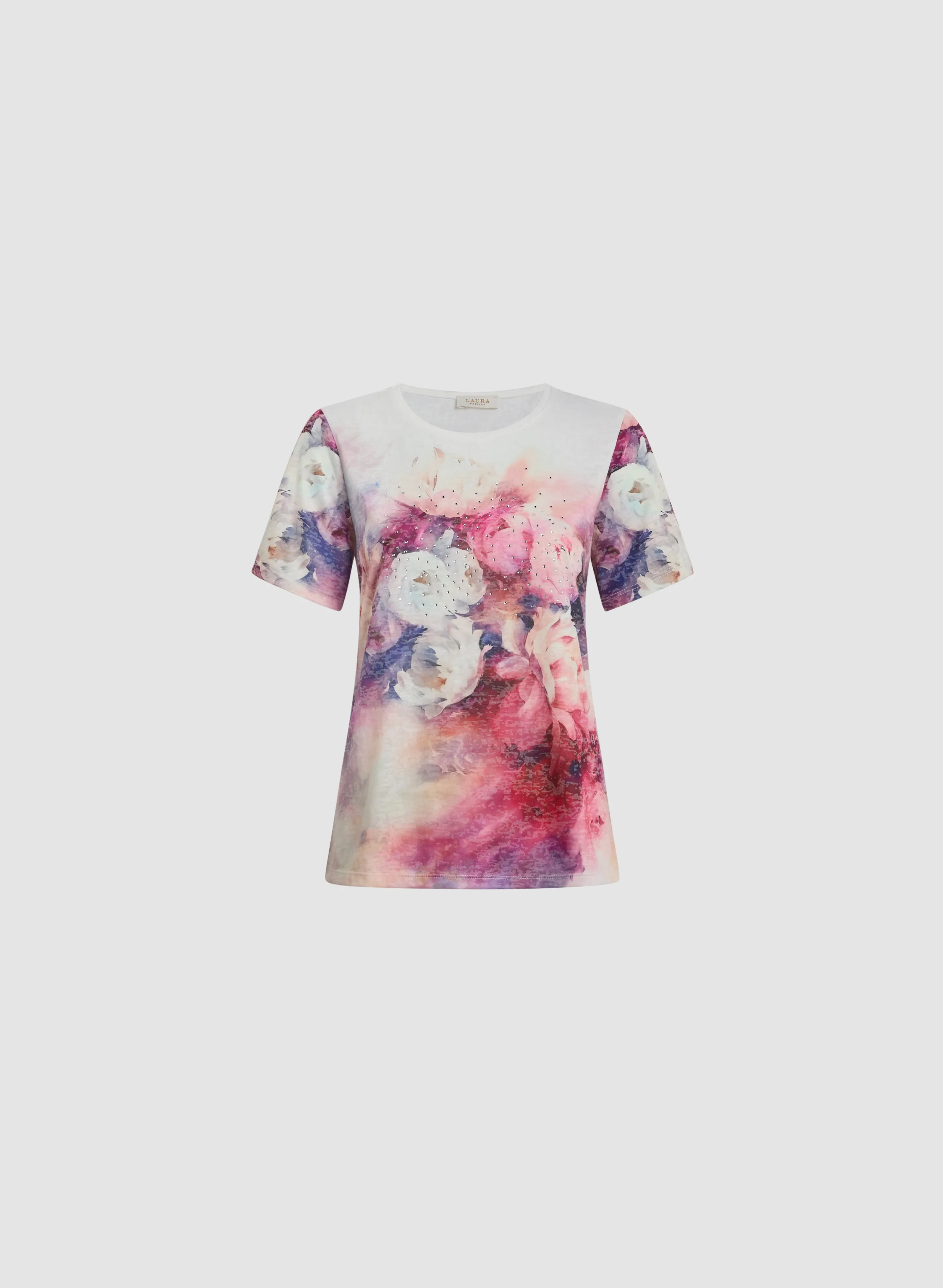 Floral Print Burnout Tee