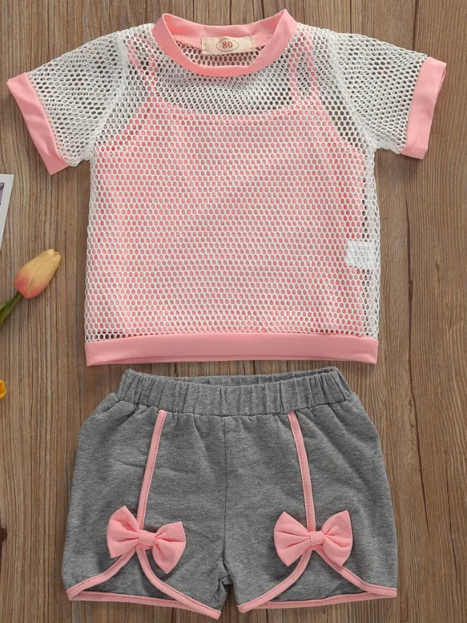 Girls Lovely Neon's Top and Short Set