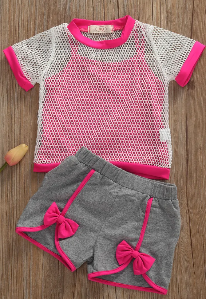 Girls Lovely Neon's Top and Short Set
