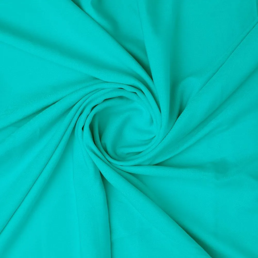 Green Plain American Crepe Solid Fabric