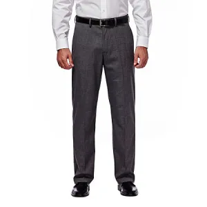 Haggar Mens Regular fit Dress Pants 42 / 30 Grey Solid Stretch