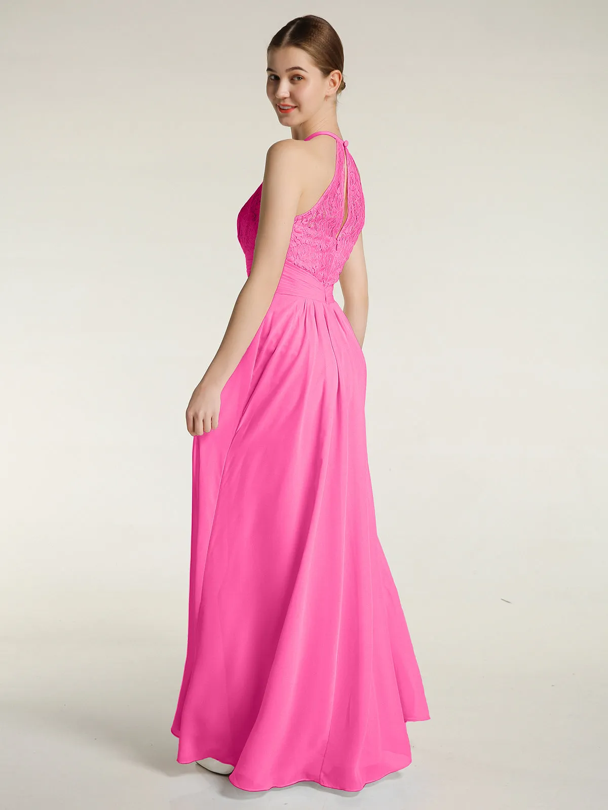 Halter Chiffon And Lace Long Dresses Azalea Plus Size