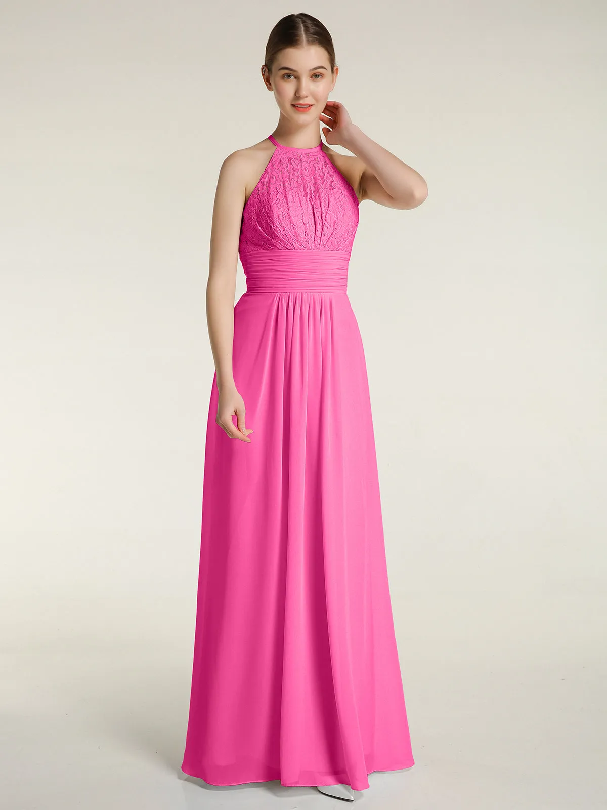 Halter Chiffon And Lace Long Dresses Azalea Plus Size