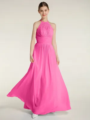 Halter Chiffon And Lace Long Dresses Azalea Plus Size