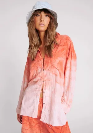 Hand Painted Sunset Muslin Longline Shirt