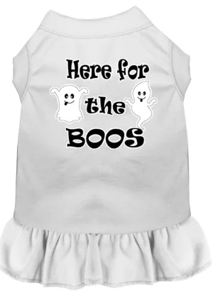 Here For The Boos Screen Print Dog Dress White Xxl (18)