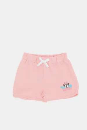 Infant Girls Pink Minnie Mouse Print Shorts