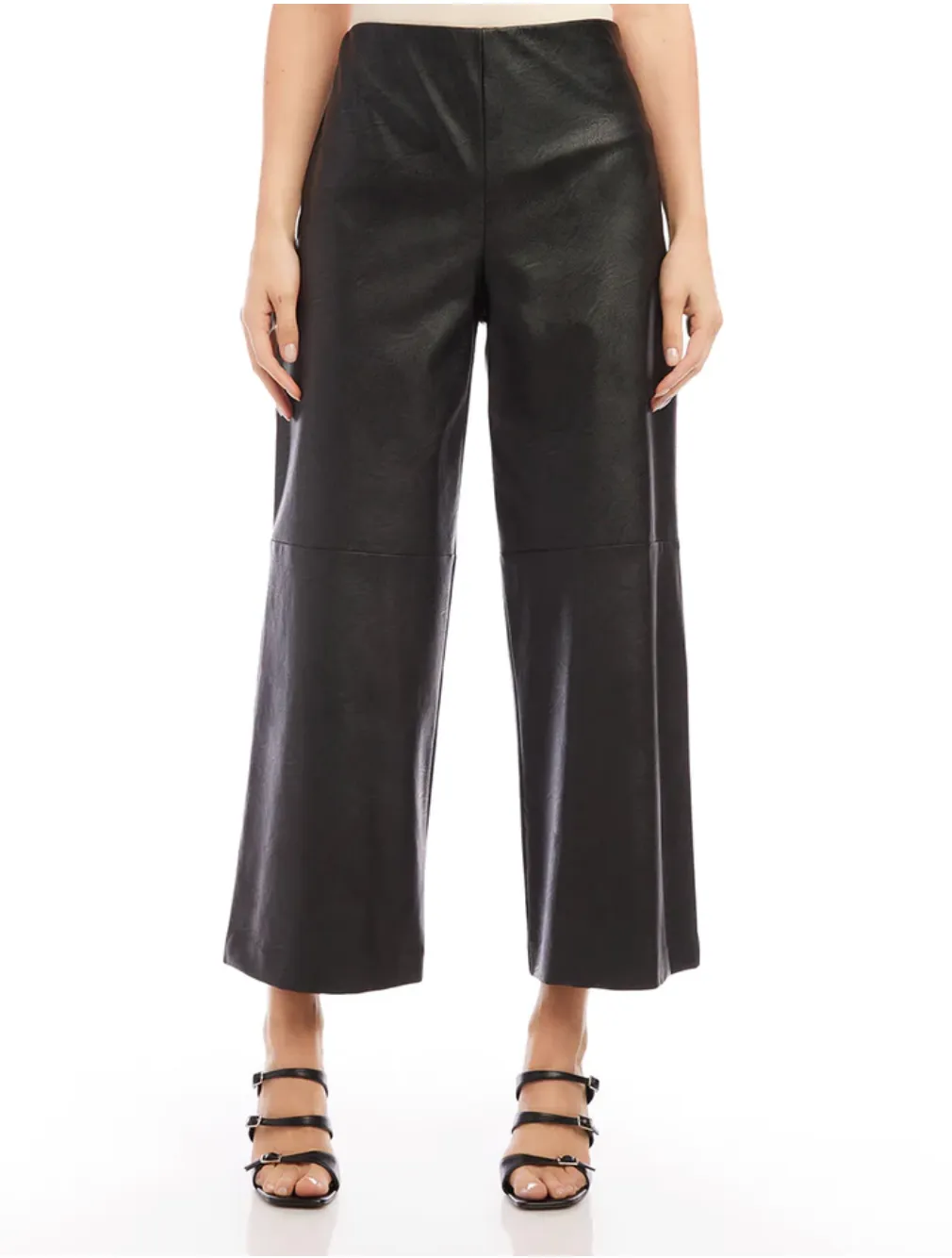 Karen Kane - Cropped Vegan Leather Pants - Black