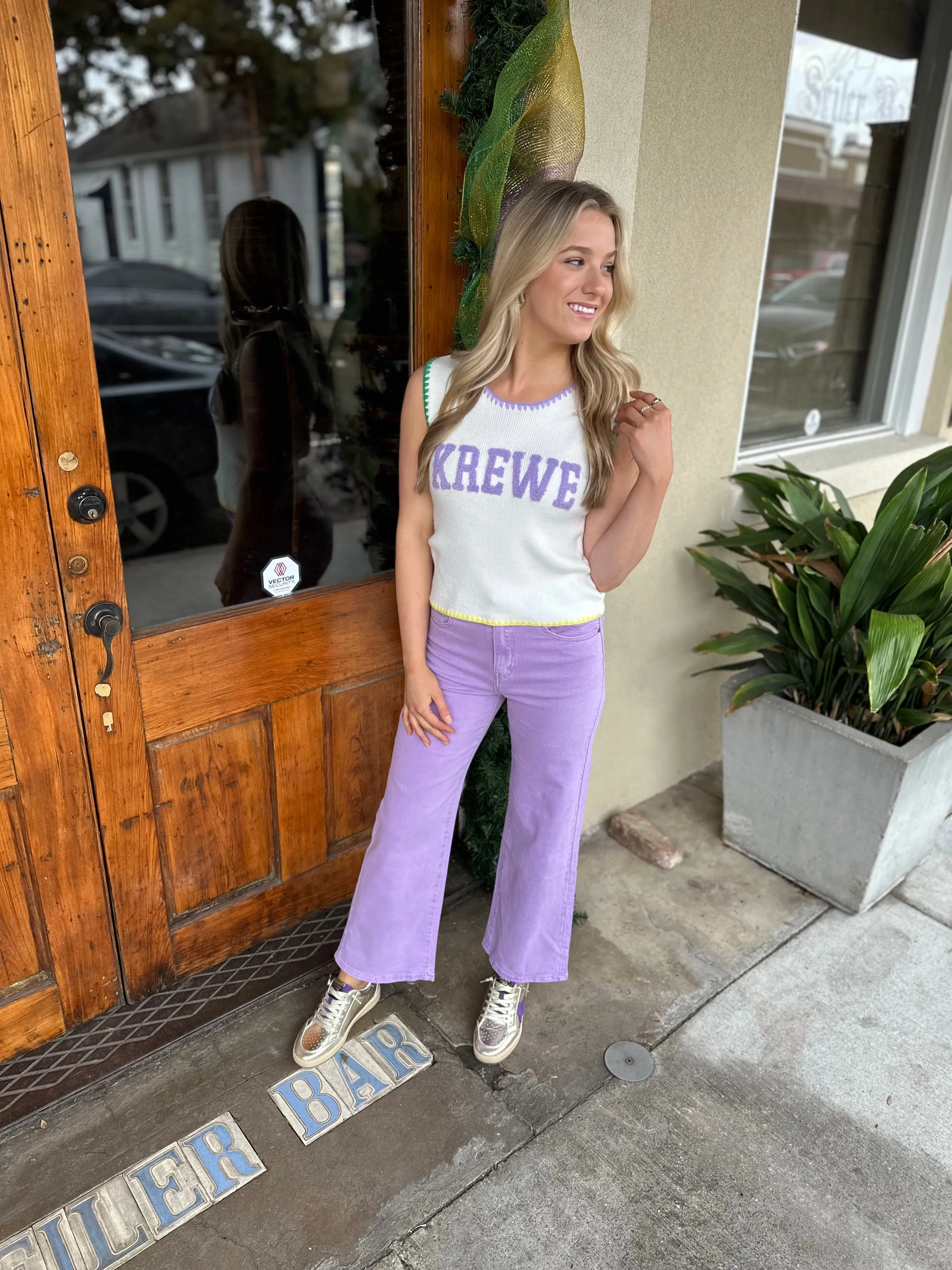 Krewe Knit Tank- Ivory