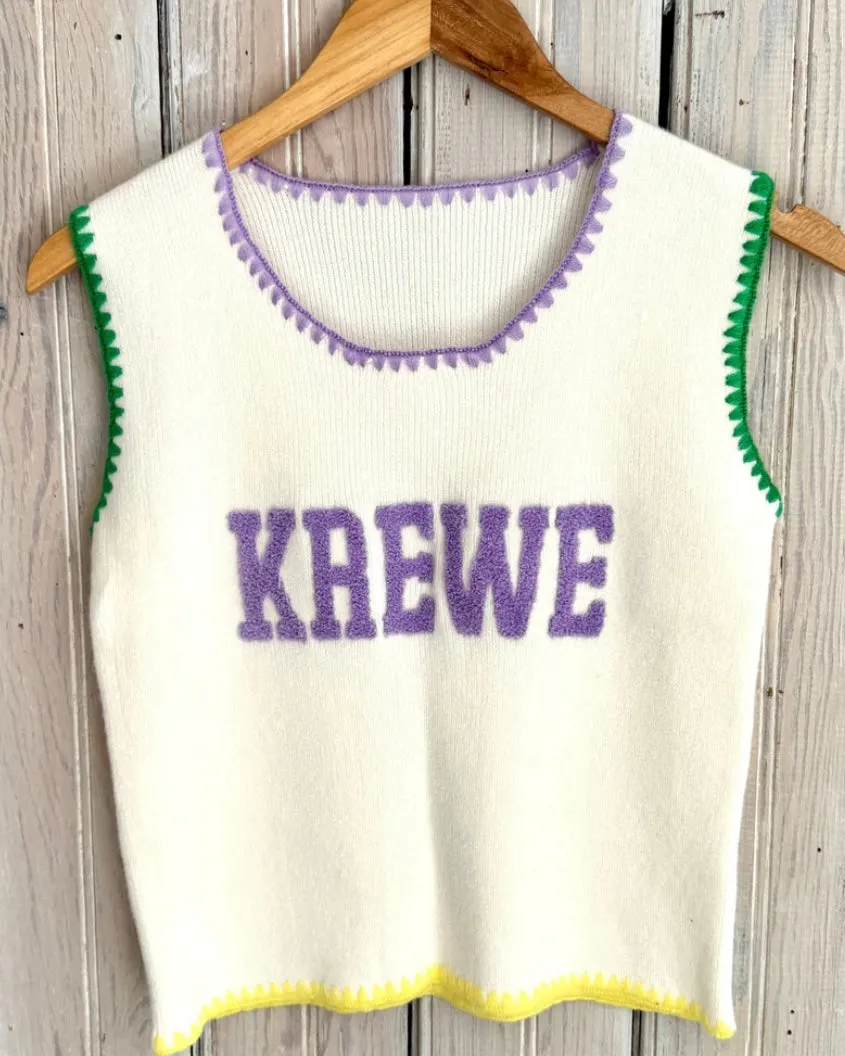 Krewe Knit Tank- Ivory