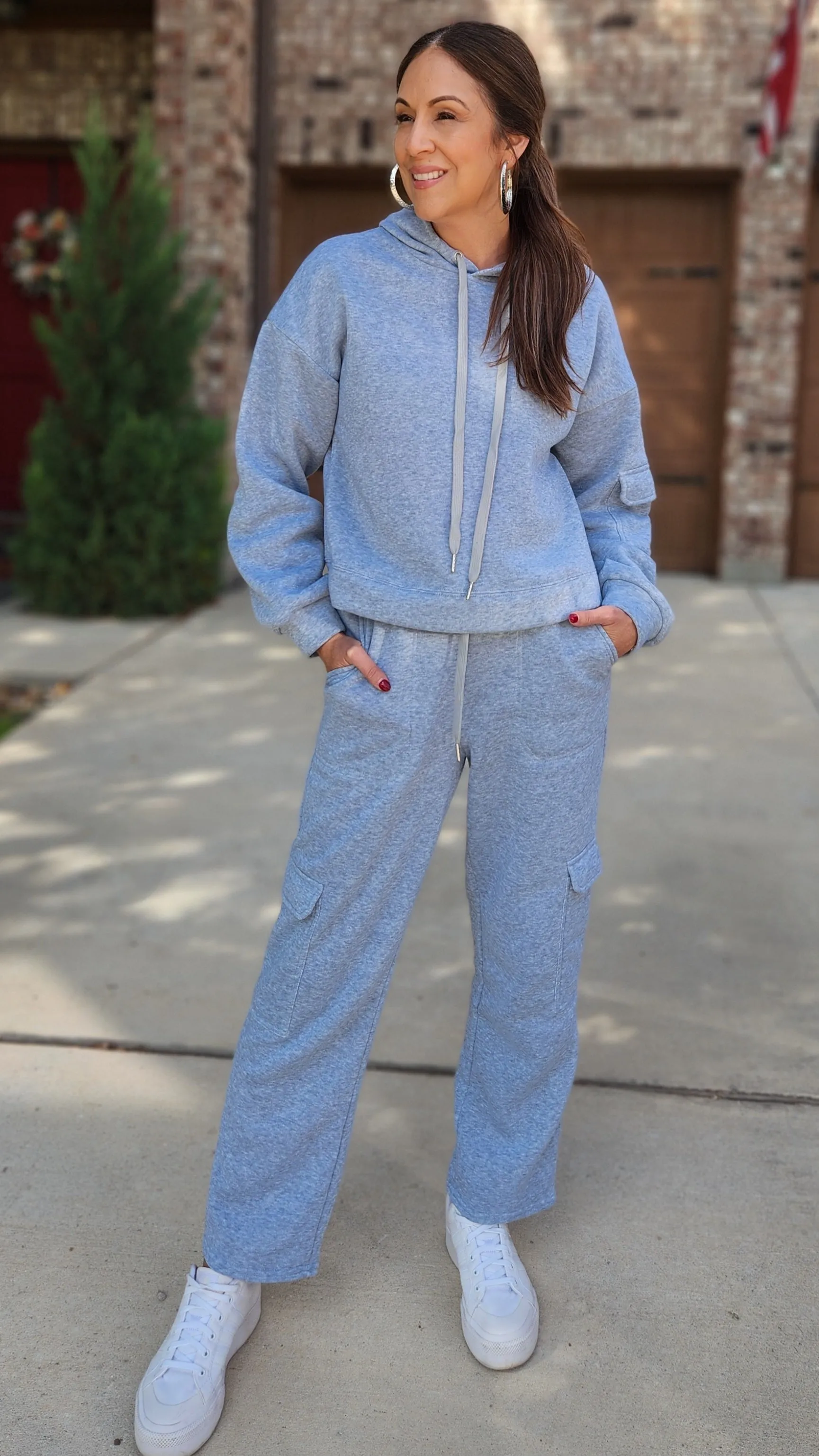 Look Cool and Comfortable Jogger Set-Heather Grey