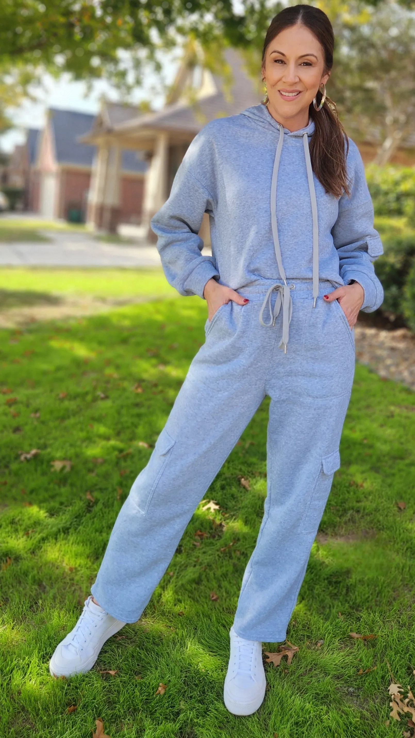 Look Cool and Comfortable Jogger Set-Heather Grey