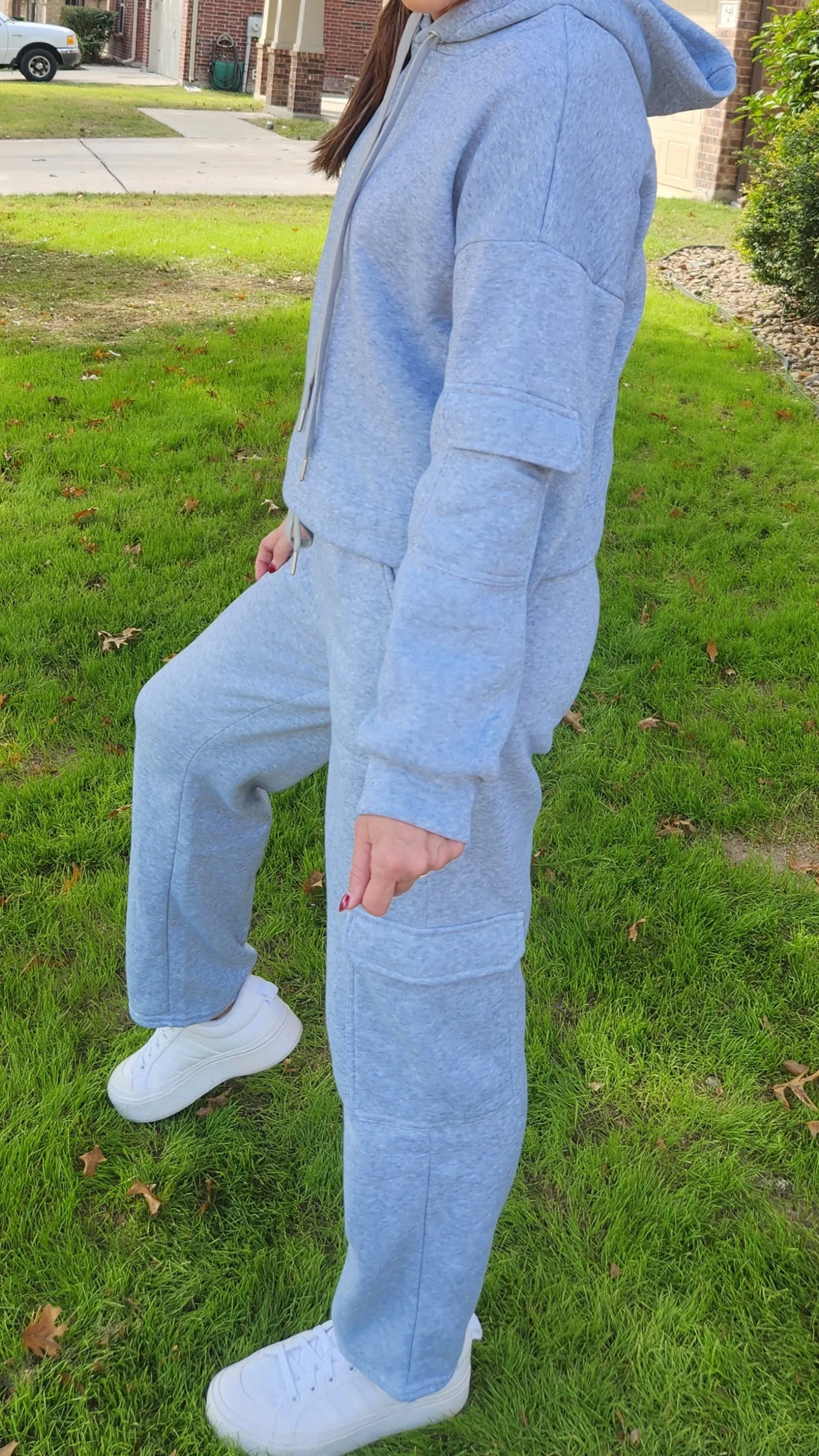 Look Cool and Comfortable Jogger Set-Heather Grey