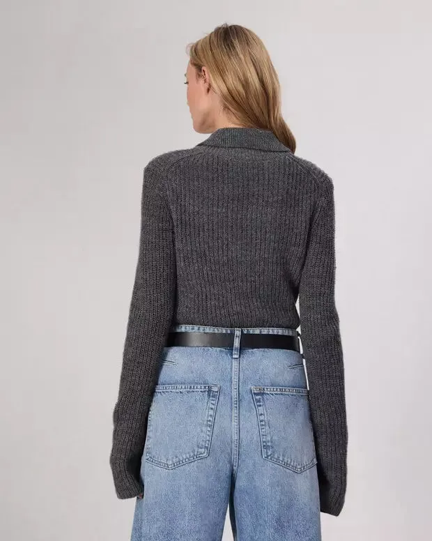 Madix Polo Sweater in Charcoal