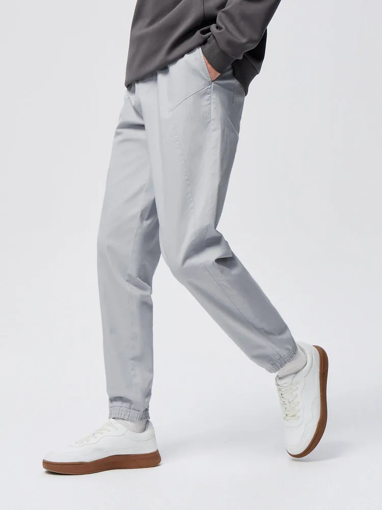 Men's Brushed Stretch Twill Solid Colour Woven Jogging Pants