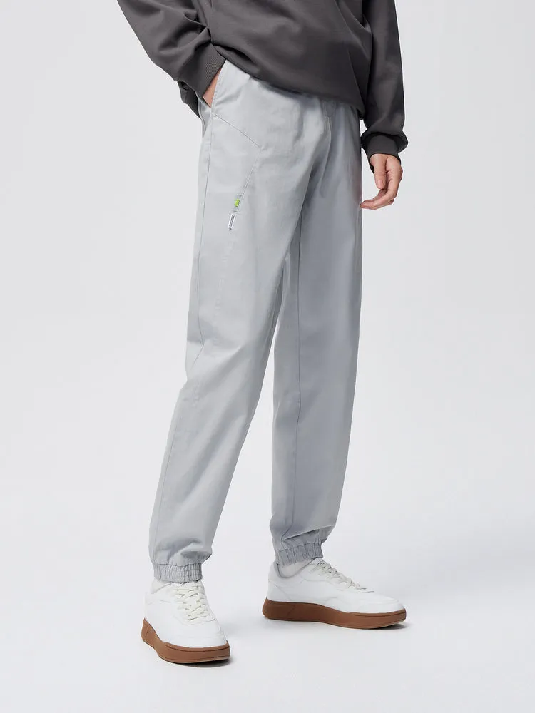 Men's Brushed Stretch Twill Solid Colour Woven Jogging Pants